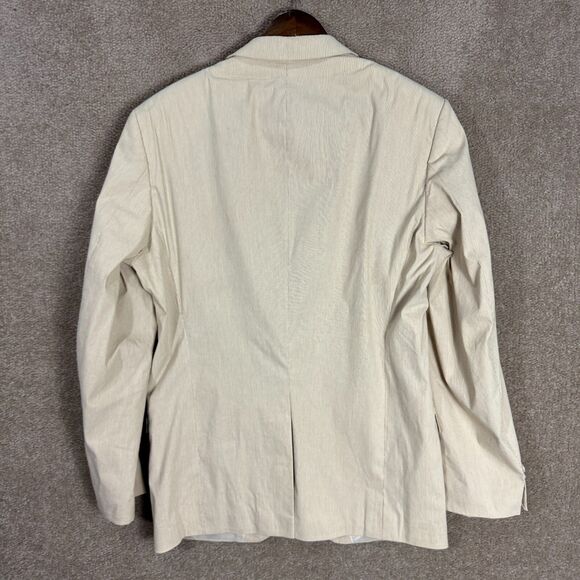 Hugo Boss Sharp1 Blazer Sport Coat‎ Mens 40 Long Tan Stretch Pinstriped Jacket - Picture 9 of 15